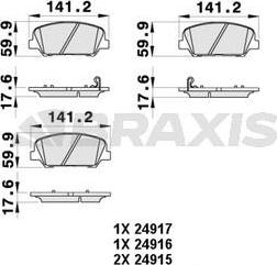 Braxis AB0425 - Тормозные колодки, дисковые, комплект autospares.lv