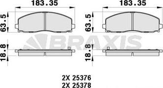 Braxis AB0426 - Тормозные колодки, дисковые, комплект autospares.lv