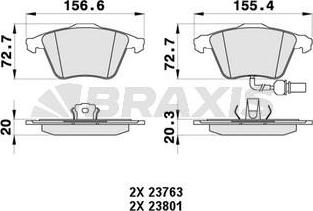 Braxis AB0420 - Тормозные колодки, дисковые, комплект autospares.lv