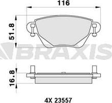 Braxis AB0421 - Тормозные колодки, дисковые, комплект autospares.lv