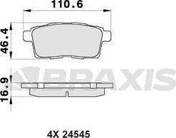 Braxis AB0423 - Тормозные колодки, дисковые, комплект autospares.lv