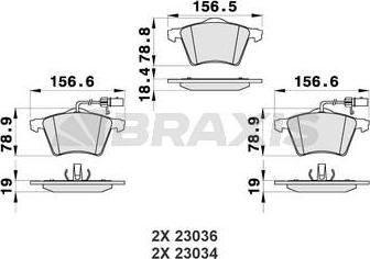 Braxis AB0475 - Тормозные колодки, дисковые, комплект autospares.lv