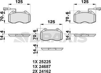 Braxis AB0471 - Тормозные колодки, дисковые, комплект autospares.lv