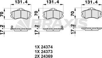 Braxis AB0478 - Тормозные колодки, дисковые, комплект autospares.lv