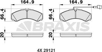 Braxis AB0477 - Тормозные колодки, дисковые, комплект autospares.lv