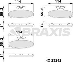 Braxis AB0500 - Тормозные колодки, дисковые, комплект autospares.lv