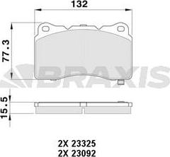 Braxis AB0501 - Тормозные колодки, дисковые, комплект autospares.lv