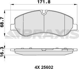 Braxis AB0503 - Тормозные колодки, дисковые, комплект autospares.lv