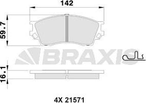 Braxis AB0515 - Тормозные колодки, дисковые, комплект autospares.lv