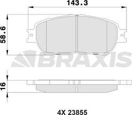 Braxis AB0516 - Тормозные колодки, дисковые, комплект autospares.lv