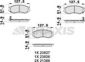 Braxis AB0511 - Тормозные колодки, дисковые, комплект autospares.lv