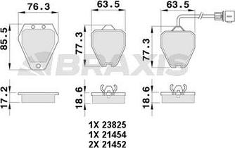 Braxis AB0530 - Тормозные колодки, дисковые, комплект autospares.lv