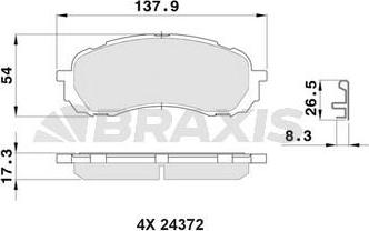 Braxis AB0531 - Тормозные колодки, дисковые, комплект autospares.lv