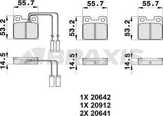 Braxis AB0533 - Тормозные колодки, дисковые, комплект autospares.lv