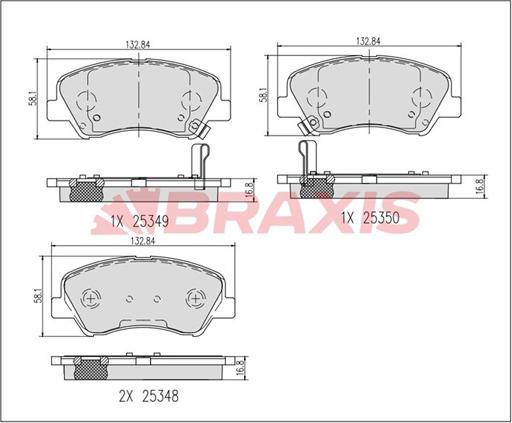 Braxis AB0639 - Тормозные колодки, дисковые, комплект autospares.lv