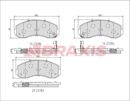 Braxis AB0630 - Тормозные колодки, дисковые, комплект autospares.lv