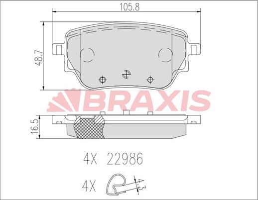 Braxis AB0632 - Тормозные колодки, дисковые, комплект autospares.lv