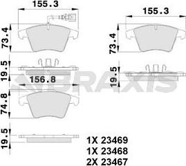 Braxis AB0099 - Тормозные колодки, дисковые, комплект autospares.lv