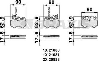 Braxis AB0094 - Тормозные колодки, дисковые, комплект autospares.lv