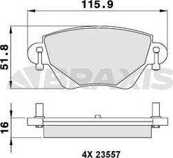 Braxis AB0091 - Тормозные колодки, дисковые, комплект autospares.lv