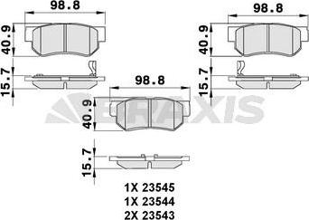 Braxis AB0097 - Тормозные колодки, дисковые, комплект autospares.lv