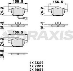 Braxis AB0049 - Тормозные колодки, дисковые, комплект autospares.lv