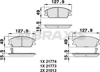 Braxis AB0044 - Тормозные колодки, дисковые, комплект autospares.lv