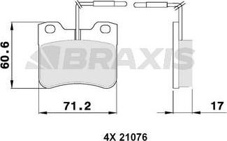Braxis AB0046 - Тормозные колодки, дисковые, комплект autospares.lv