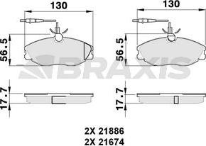 Braxis AB0048 - Тормозные колодки, дисковые, комплект autospares.lv