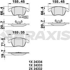 Braxis AB0059 - Тормозные колодки, дисковые, комплект autospares.lv