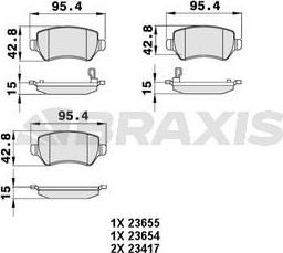 Braxis AB0056 - Тормозные колодки, дисковые, комплект autospares.lv