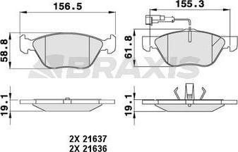 Braxis AB0050 - Тормозные колодки, дисковые, комплект autospares.lv