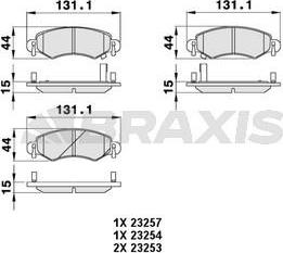 Braxis AB0051 - Тормозные колодки, дисковые, комплект autospares.lv