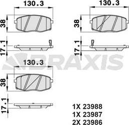 Braxis AB0053 - Тормозные колодки, дисковые, комплект autospares.lv