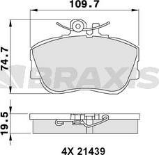 Braxis AB0069 - Тормозные колодки, дисковые, комплект autospares.lv