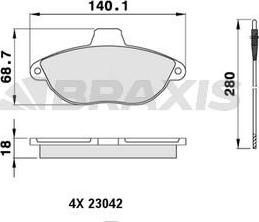 Braxis AB0064 - Тормозные колодки, дисковые, комплект autospares.lv