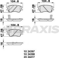 Braxis AB0066 - Тормозные колодки, дисковые, комплект autospares.lv