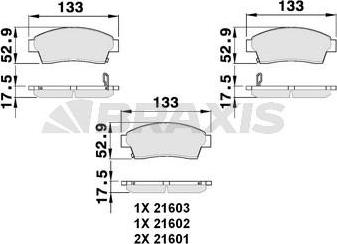 Braxis AB0060 - Тормозные колодки, дисковые, комплект autospares.lv