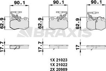 Braxis AB0062 - Тормозные колодки, дисковые, комплект autospares.lv