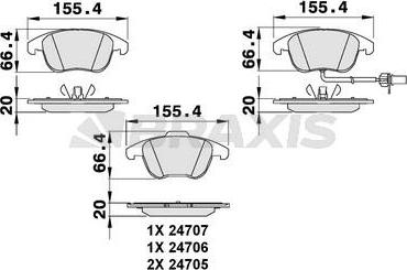 Braxis AB0067 - Тормозные колодки, дисковые, комплект autospares.lv