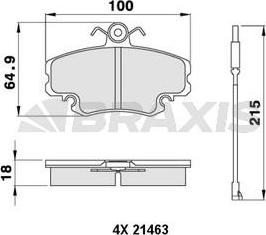 Braxis AB0001 - Тормозные колодки, дисковые, комплект autospares.lv