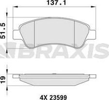 Braxis AB0003 - Тормозные колодки, дисковые, комплект autospares.lv