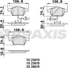 Braxis AB0014 - Тормозные колодки, дисковые, комплект autospares.lv