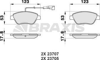 Braxis AB0012 - Тормозные колодки, дисковые, комплект autospares.lv