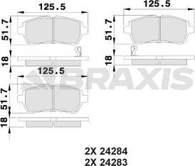 Braxis AB0017 - Тормозные колодки, дисковые, комплект autospares.lv