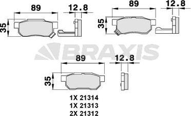 Braxis AB0081 - Тормозные колодки, дисковые, комплект autospares.lv