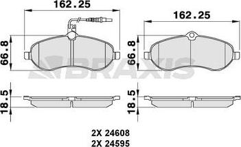 Braxis AB0083 - Тормозные колодки, дисковые, комплект autospares.lv