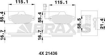 Braxis AB0028 - Тормозные колодки, дисковые, комплект autospares.lv