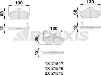 Braxis AB0023 - Тормозные колодки, дисковые, комплект autospares.lv