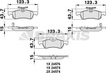 Braxis AB0079 - Тормозные колодки, дисковые, комплект autospares.lv